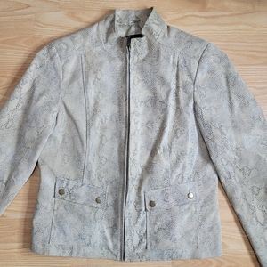 Alfani Womens Medium Suede Leather Jacket